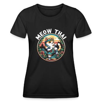 Muay Thai Kämpfer Kickboxen Kickboxer Thailand - Frauen Funktions-T-Shirt - Schwarz - Vorne - AI Model Female 172 light (172cm)
