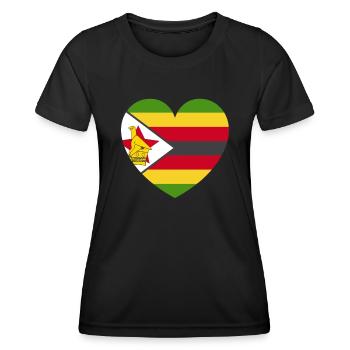 Zimbabwe Drapeau Pays Nationalité Zimbabwe - T-shirt sport Femme - noir - Devant - AI Model Female 172 light (172cm)