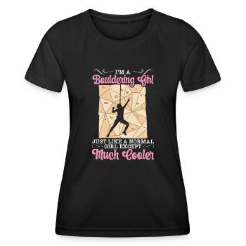 Bouldering Girl Bouldering escalade cadeau - T-shirt sport Femme - noir - Devant - AI Model Female 172 light (172cm)