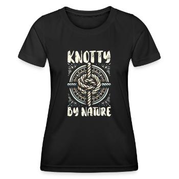 Knoten Binden Geknotetes Seil - Frauen Funktions-T-Shirt - Schwarz - Vorne - AI Model Female 172 light (172cm)