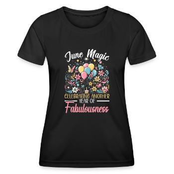 Happy Birthday, Celebrating Bday Party, - Women's Functional T-Shirt - black - Front - AI Model Female 172 light (172cm)