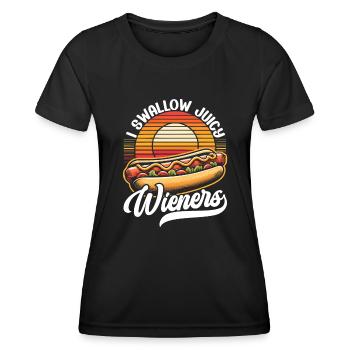 Hotdog-liebhaber-fast-food-feinschmecker-würstchen - Frauen Funktions-T-Shirt - Schwarz - Vorne - AI Model Female 172 light (172cm)