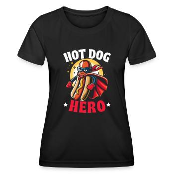 Hot Dog Lover Fast Food Gourmet Sausages - Women's Functional T-Shirt - black - Front - AI Model Female 172 light (172cm)