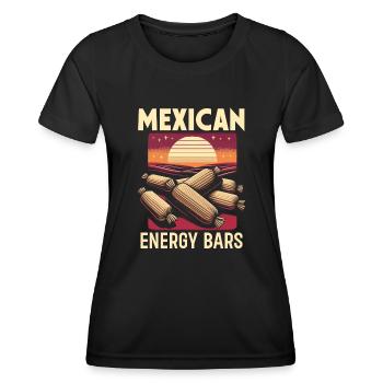 Mesoamerikanisches Gericht Tamales, Mexikanischer - Frauen Funktions-T-Shirt - Schwarz - Vorne - AI Model Female 172 light (172cm)