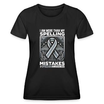 Mois de la sensibilisation à la dyslexie - T-shirt sport Femme - noir - Devant - AI Model Female 172 light (172cm)