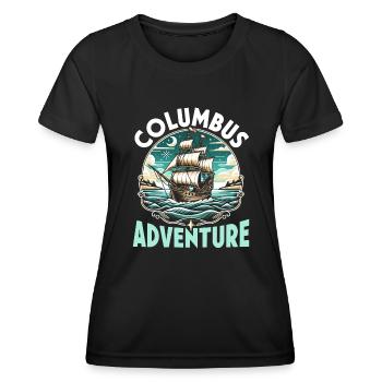 Columbus Day Amerika 1492 Usa Entdeckung - Frauen Funktions-T-Shirt - Schwarz - Vorne - AI Model Female 172 light (172cm)