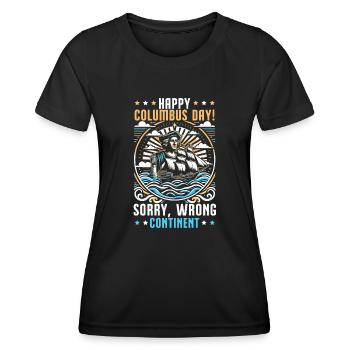 Columbus Day Amerika 1492 Usa Entdeckung - Frauen Funktions-T-Shirt - Schwarz - Vorne - AI Model Female 172 light (172cm)