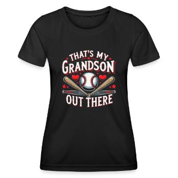 Baseball-oma Sport Baseball-liebhaber-großmutter - Frauen Funktions-T-Shirt - Schwarz - Vorne - AI Model Female 172 light (172cm)