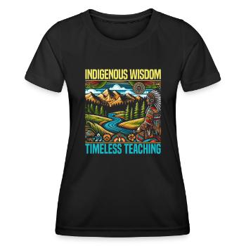 Indianischer Cherokee-apache-stamm - Frauen Funktions-T-Shirt - Schwarz - Vorne - AI Model Female 172 light (172cm)