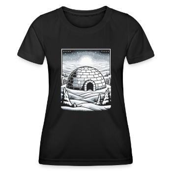 Igloo glace flocon de neige hiver - T-shirt sport Femme - noir - Devant - AI Model Female 172 light (172cm)