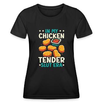 Chicken Nugget Food Lover Fast Food - Frauen Funktions-T-Shirt - Schwarz - Vorne - AI Model Female 172 light (172cm)