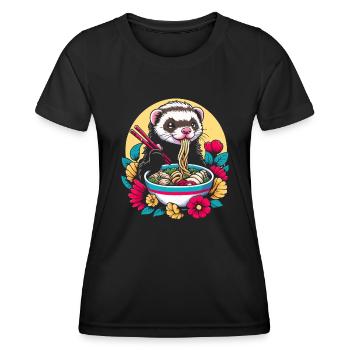 Drôle d’amant furet belette mammifère animal - T-shirt sport Femme - noir - Devant - AI Model Female 172 light (172cm)