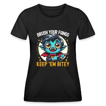 Drôle de dent de dentiste costume d’Halloween - T-shirt sport Femme - noir - Devant - AI Model Female 172 light (172cm)