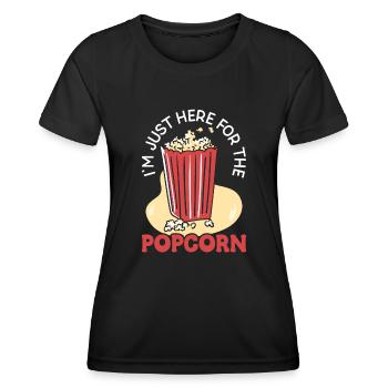 Film-kino-liebhaber-popcorn-filmabend Ansehen - Frauen Funktions-T-Shirt - Schwarz - Vorne - AI Model Female 172 light (172cm)