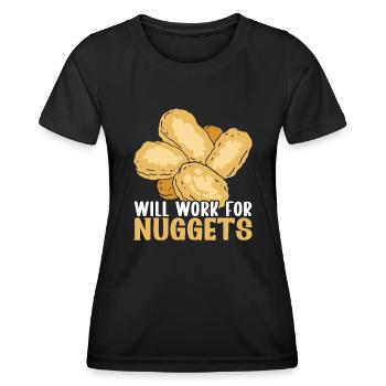 Chicken Nugget Fast Food - Women's Functional T-Shirt - black - Front - AI Model Female 172 light (172cm)