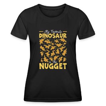 Chicken Nugget Fast Food Dino - Women's Functional T-Shirt - black - Front - AI Model Female 172 light (172cm)