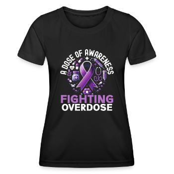 Journée de sensibilisation aux surdoses, lorsque j’ai un - T-shirt sport Femme - noir - Devant - AI Model Female 172 light (172cm)