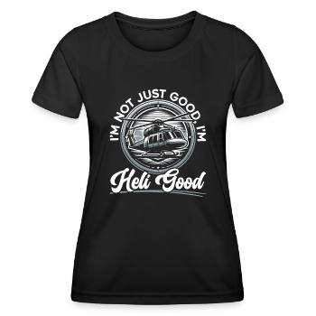 Hubschrauberpilot Fliegt - Frauen Funktions-T-Shirt - Schwarz - Vorne - AI Model Female 172 light (172cm)