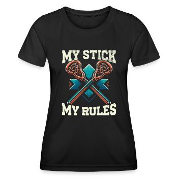 Lacrosse-spieler Lax Coach Sport Lacrosse-torwart - Frauen Funktions-T-Shirt - Schwarz - Vorne - AI Model Female 172 light (172cm)