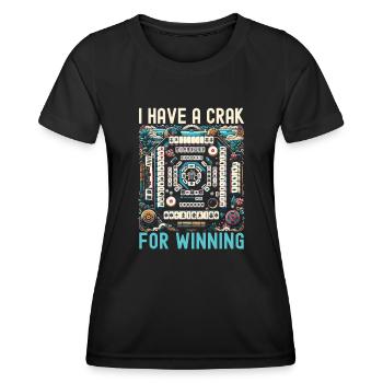Mahjong Player Casino game Mahjongg - Women's Functional T-Shirt - black - Front - AI Model Female 172 light (172cm)