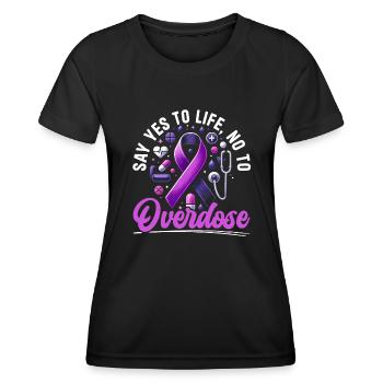 Journée de sensibilisation aux surdoses, lorsque j’ai un - T-shirt sport Femme - noir - Devant - AI Model Female 172 light (172cm)