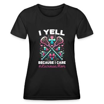 Lacrosse Spieler Lax Coach Sport Lacrosse Torwart - Frauen Funktions-T-Shirt - Schwarz - Vorne - AI Model Female 172 light (172cm)