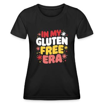 Intolérance au gluten sans gluten maladie cœliaque - T-shirt sport Femme - noir - Devant - AI Model Female 172 light (172cm)