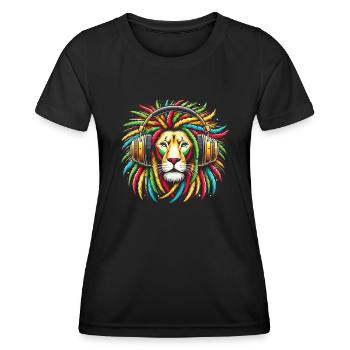 Nationalité du pays battant pavillon de la Jamaïque, I - T-shirt sport Femme - noir - Devant - AI Model Female 172 light (172cm)