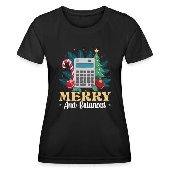 Lustiger Buchhalter Weihnachtsmann Controller - Frauen Funktions-T-Shirt - Schwarz - Vorne - AI Model Female 172 light (172cm)