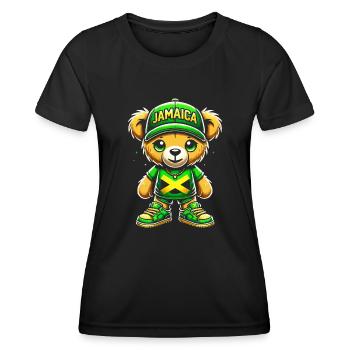 Nationalité du pays battant pavillon de la Jamaïque, I - T-shirt sport Femme - noir - Devant - AI Model Female 172 light (172cm)