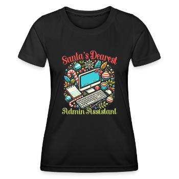 Lustiger Weihnachts-administrator-weihnachtsmann. - Frauen Funktions-T-Shirt - Schwarz - Vorne - AI Model Female 172 light (172cm)
