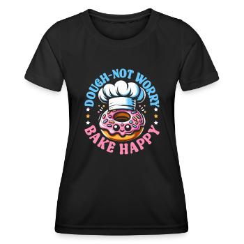 Amateur de pâtisserie drôle Propriétaire de boulangerie Baker - T-shirt sport Femme - noir - Devant - AI Model Female 172 light (172cm)