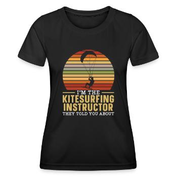 Kitesurfen Kiteboarding Wassersport Kitesurfer - Frauen Funktions-T-Shirt - Schwarz - Vorne - AI Model Female 172 light (172cm)