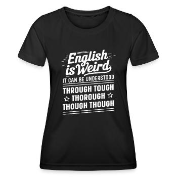 Grammaire, police, professeurs d’anglais, - T-shirt sport Femme - noir - Devant - AI Model Female 172 light (172cm)