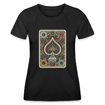 Jeu de cartes de poker amusant - T-shirt sport Femme - noir - Devant - AI Model Female 172 light (172cm)