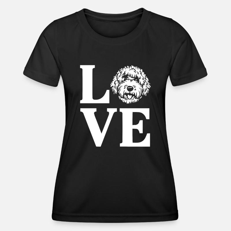 Cute Love Sheepadoodle Dog - Women's Functional T-Shirt - black