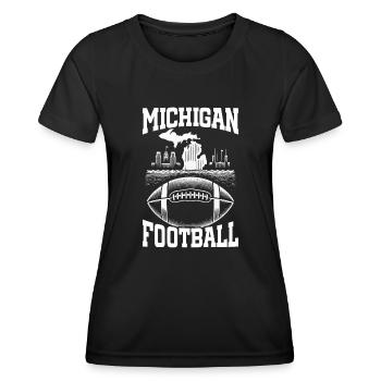 Michigan Football - Frauen Funktions-T-Shirt - Schwarz - Vorne - AI Model Female 172 light (172cm)