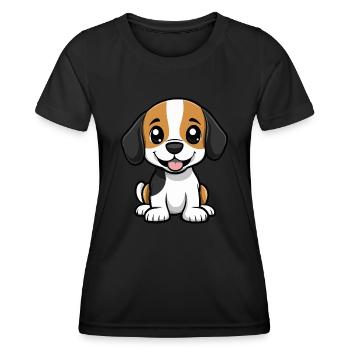 Beagle Chien Mignon - T-shirt sport Femme - noir - Devant - AI Model Female 172 light (172cm)