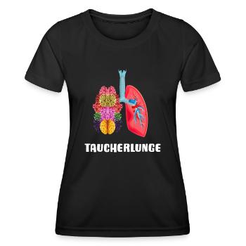TAUCHEN Apnoetauchen mit TAUCHERlunge oxygen dive - Frauen Funktions-T-Shirt - Schwarz - Vorne - AI Model Female 172 light (172cm)