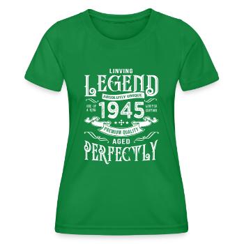 Jahrgang Jubiläum 1945 Geboren 1945 - Frauen Funktions-T-Shirt - Kelly Green - Vorne - AI Model Female 172 dark (172cm)