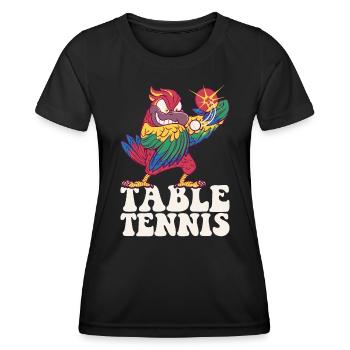 Ping Pong Parrot Outfit Table Tennis Bird - Women's Functional T-Shirt - black - Front - AI Model Female 172 light (172cm)