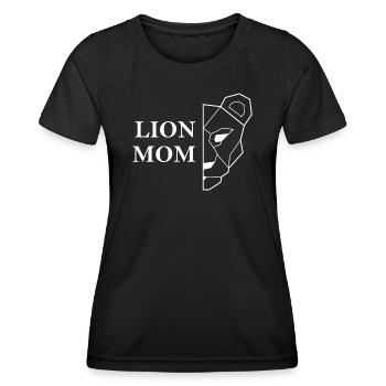 Lion Mom white Muttertag Geschenkidee - Frauen Funktions-T-Shirt - Schwarz - Vorne - AI Model Female 172 light (172cm)