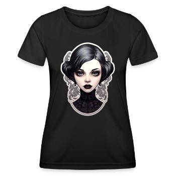 Goth Girl Gothic Ästhetik Frau hübsch Mystisch - Frauen Funktions-T-Shirt - Schwarz - Vorne - AI Model Female 172 light (172cm)