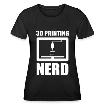 3D Nerd 3D Printing Nerd 3D Drucker Sprüche - Frauen Funktions-T-Shirt - Schwarz - Vorne - AI Model Female 172 light (172cm)