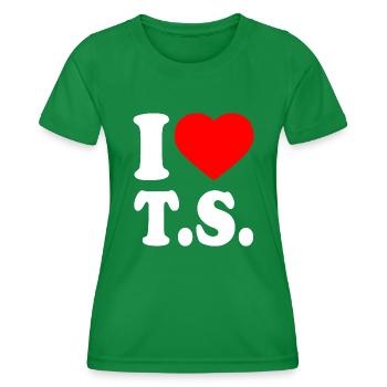 I love ts - T-shirt sport Femme - vert - Devant - AI Model Female 172 dark (172cm)
