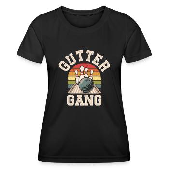 Gutter Gang Bowling Bowler - Women's Functional T-Shirt - black - Front - AI Model Female 172 light (172cm)