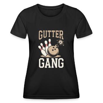 Gutter Gang Bowler Bowling - Women's Functional T-Shirt - black - Front - AI Model Female 172 light (172cm)