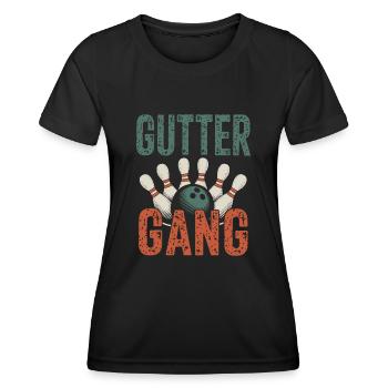 Gutter Gang Bowling Bowler - Women's Functional T-Shirt - black - Front - AI Model Female 172 light (172cm)
