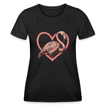 Flamingo - Frauen Funktions-T-Shirt - Schwarz - Vorne - AI Model Female 172 light (172cm)