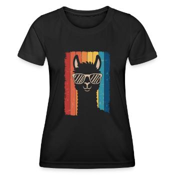 Alpaka - Frauen Funktions-T-Shirt - Schwarz - Vorne - AI Model Female 172 light (172cm)